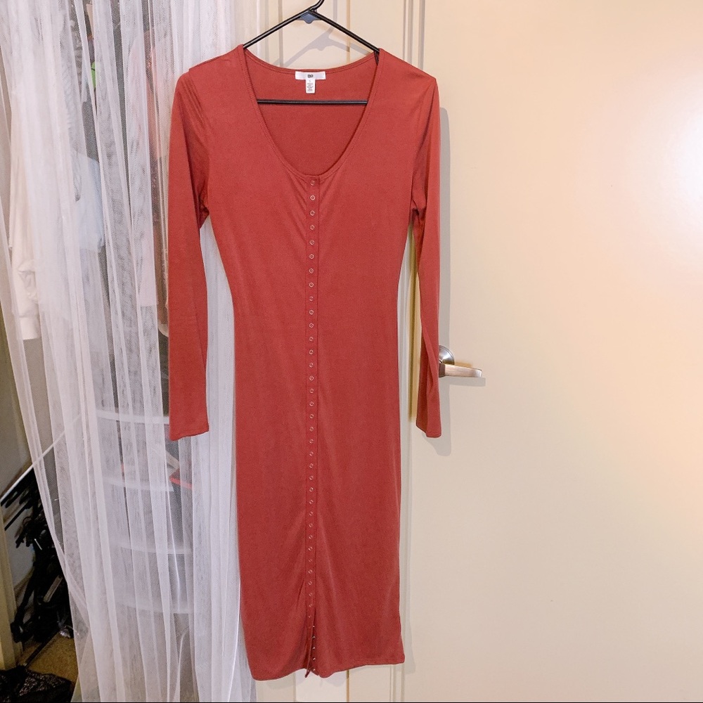 BP Button Front Midi Dress
